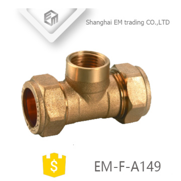 EM-F-A149 Brass male thread Tee compression pex pipe fitting